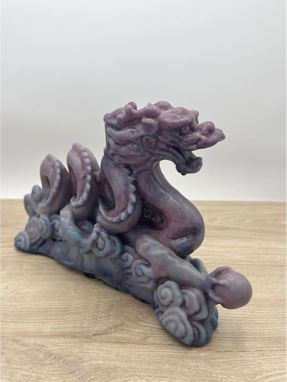 Handmade Purple Dragon Candle Sculpture, Unused